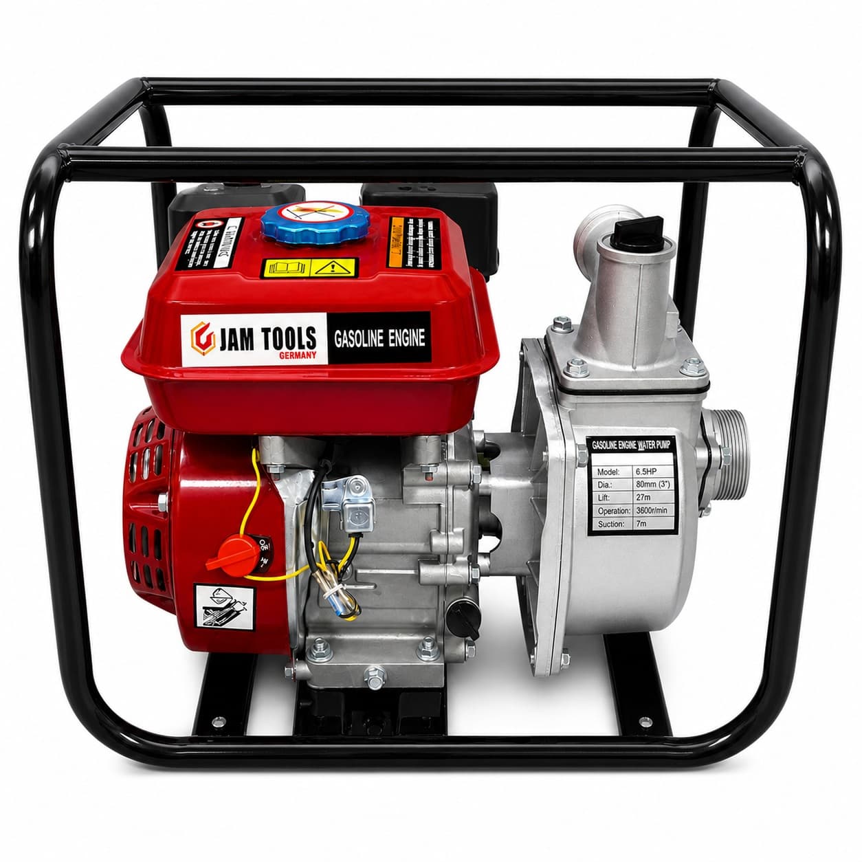 Motobomba de Agua 6.5HP JAM - vista frontal principal