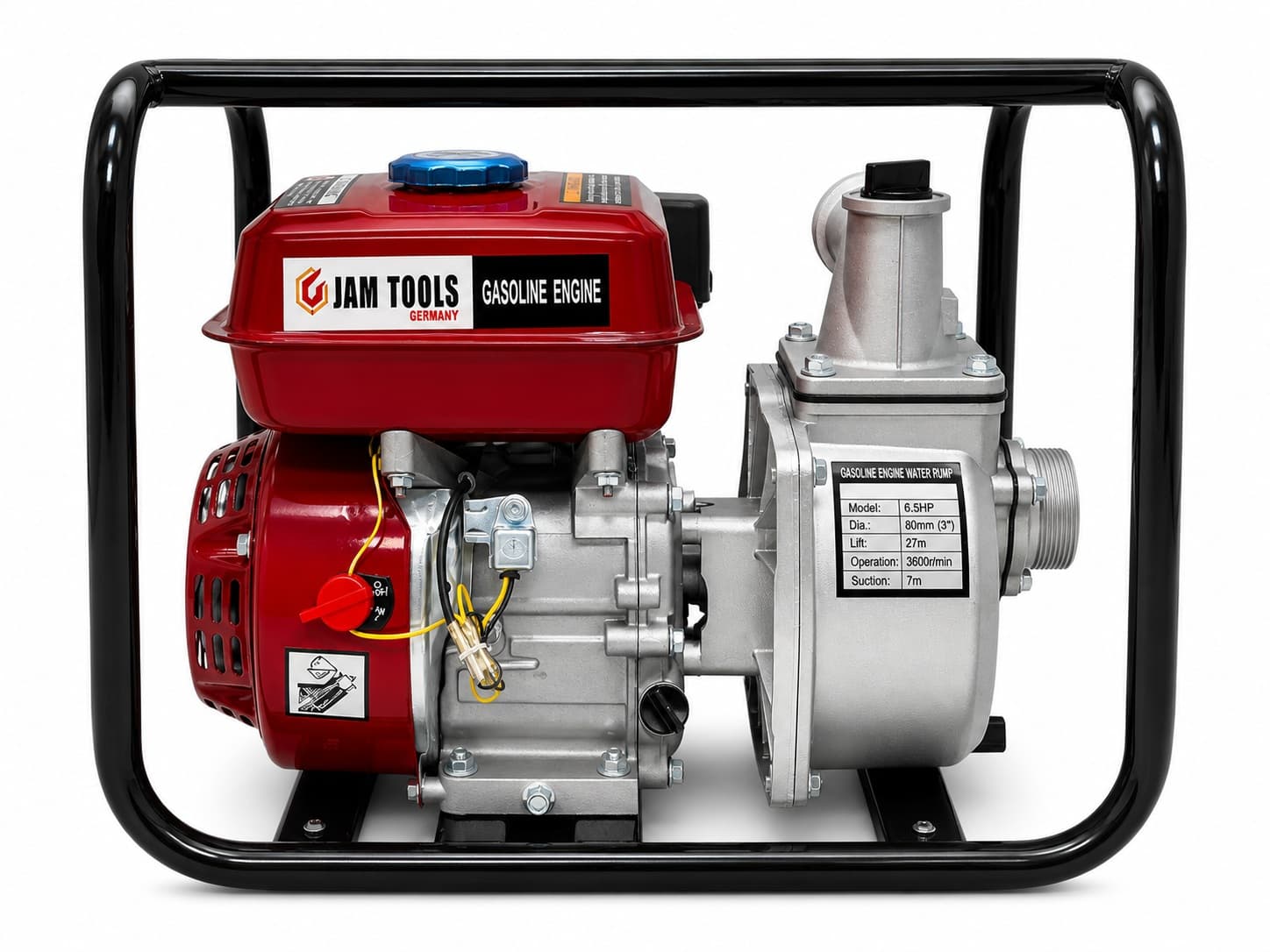 Motobomba de Agua 6.5HP JAM - vista lateral